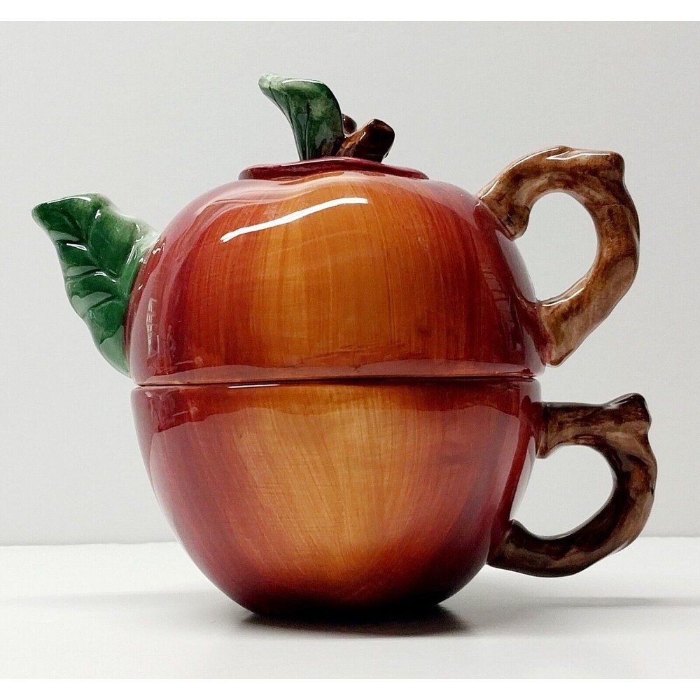 Oneida Ceramic Teapot Cup Mug Set Apple Vintage Fruit Sakura Sonoma Collectible